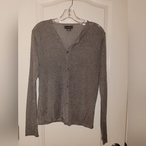 Banana Republic Grey Synthetic Buttonup Cardigan